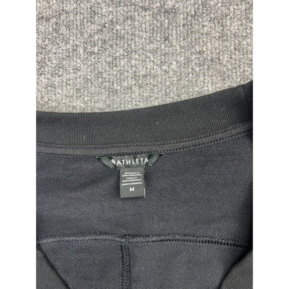 Athleta Retroterry Sweatshirt Women's Medium Black Sleeveless V-Neck Pullover - Picture 2 of 6